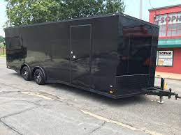 Standard enclosed car haulers are 8'6″ wide at the outside of the fender lip and are only available in 16′ and 20′ lengths. Enclosed Car Hauler Trailer 8 5 X24 2 V Black Out Covered Wagon 10k Ron S Toy Shop
