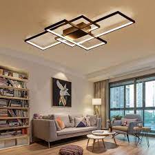 Led Plafoniera Dimmerabile Con Telecomando Moderno Anello Rettangolo Design Lampada Da Lampadario Sala Da Pranzo Illuminazione Soffitto Illuminazione Soggiorno