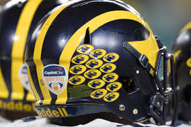 We offer hundreds of different ncaa/nfl helmets. Uniform Timeline Michigan Football Uniform Changes 1879 Present Mvictors Com Michigan Football History