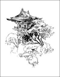10july18 Japangarden01 Tree Sketches Landscape Drawings Japanese Garden