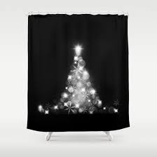Black And White Christmas Tree Shower Curtain Christmasshowercurtainglam Black Shower Curtains Christmas Bathroom Christmas Shower Curtains