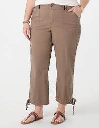 Plus Size Poplin Drawstring Cuff Crop Pants Dressbarn Cropped Pants Pants Clothes