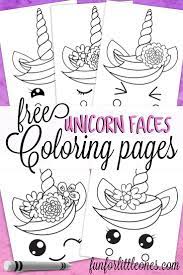 This is the place for your child to show passion and interest in coloring. Unicorn Faces Coloring Pages For Kids Fun For Little Ones Unicorn Coloring Pages Coloring Pages For Kids Free Printable Coloring Pages