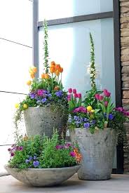 Large Garden Containers And Pots Planters Large Flower Planters Pots Home Depot Kind Shape With Orange Pink And Purple F Bepflanzung Vorgarten Garten Gestalten