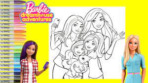 Barbie dreamhouse adventures is a mobile game where players can explore barbie's dream house. Barbie Dreamhouse Adventure Coloring Book Page Barbie And Sisters Skipper Stacie And Chelsea Youtube