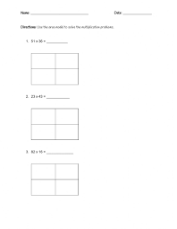 Recall multiplication facts of two, three, five and ten and . Area Model Multiplication 2x2 Worksheet