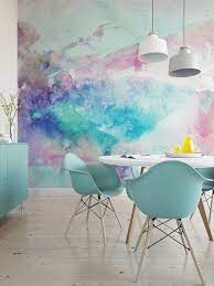 We knew that if she didn't love it from the get go, the transition to her own room and her own bed would be much more of a challenge. Do You Like Pastel Colors Try These Watercolors Ideas In Your Walls Wallpaper Art Decorsoni Diy Watercolor Mural Wall Wallpaper Temporary Wallpaper