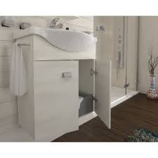 Ich verkaufe einen stehschrank mit schublade in weiß. Badezimmer Badmobel 55 Cm Holly Aus Eiche Grau Holz Mit Keramik Waschtisch Standard 55 Cm