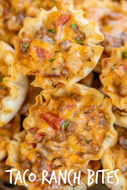 Taco Ranch Bites Seriously Delicious Only 6 Ingredients Ground Beef Taco Seasoning Diced Tomatoes And Green Chile Recipes Appetizer Recipes Quick Snacks