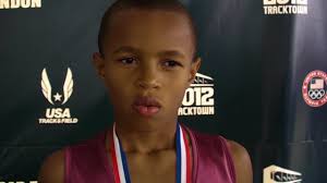 Caleb Hagan 1st Boys 100m Dash Bantam Post-Race 14.48