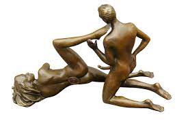 2 Bronze Figuren erotik Pärchen beim Liebesakt (5644) | Antike Möbel | AFG