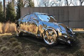 Mirrored Car Sculptures Mercedes Benz S550 Art Cars Car