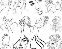 Svg di volto di donna, file in formato svg di donna, ragazza SVG  istantaneamente caricamento Woman Beauty saloon SVG e PNG file, trucco svg,  stampa acconciatura capelli