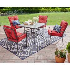 5 out of 5 stars. Best Selling Mainstays Forest Hills 5 Piece Outdoor Patio Dining Set Red Accuweather Shop