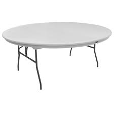 Tommy bahama island fusion meridian 72 round glass dining table. Mccourt Commercialite Round Grey Plastic Folding Table 72 Dia X 30 H