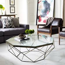 Geometric Antique Brass Coffee Table With Glass Top Geometric Coffee Table Coffee Table Glass Table Living Room