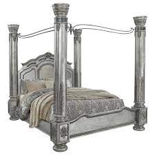 The hn home redding transitional upholstered metal canopy bed is an excellent option when you want your bed frame to command attention. Warehouse M Antique Platinum B00826 6h 6f 56r Hp Fp 6c Traditional King Canopy Bed With Detailed Molding Pilgrim Furniture City Canopy Beds