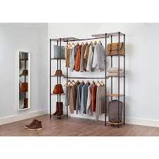 Trinity 14 In D X 78 In W X 84 In H Dark Bronze Expandable Wire Closet System Organizer Tbfpbr 2701 The Home Depot Free Standing Closet Wire Closet Systems Closet Organizing Systems