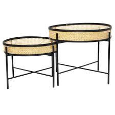 Maybe you would like to learn more about one of these? 2 Piece Meno Rattan Tray Top Coffee Table Set Temple Webster Coffee Table Setting Coffee Table Small Coffee Table