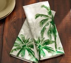 palm trees tea towel, set of 2
