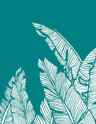 Hand Drawn Banana Leaves Turn Into A Vector Illustration On Teal Blue Background From Ink Pen Hand Drawing By D Leaf Illustration Teal Art Print Noir Gallery