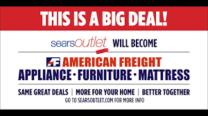 Shop sears outlet for a wide selection of freezers and refrigerators for sale. This Is A Big Deal Sears Outlet Will Become American Freight Appliance Furniture Mattress Youtube