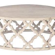Coffee tables with whitewashed finish give off a beach vibe and casual feel. Montauk Round Whitewash Wood Coffee Table