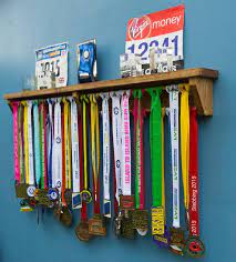 Medal Hanger Wooden Display Shelf Trophies 4 By Therackshackuk Running Medals Running Medal Holder Trophy Display