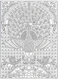 The congo peacock does not have the trademark long tail of the above two peacocks and lives in africa. Coloring Pages For Adults Peacock Printable Free To Download Jpg Pdf