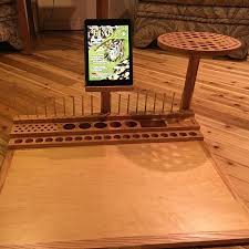 The Penns Creek Modular Fly Tying Table Shown With Modular Tablet Stand And Modular 12 Tool Rack Each Modular Fly Tying Desk Fly Tying Tools Fly Tying