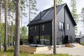 Honka Ink Black House Exterior House Exterior Scandinavian Modern House
