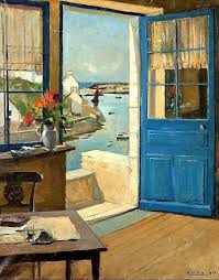 Raymond Wintz 1884 1956 Breton Painter The Blue Door 1927 Painting Art Art Painting