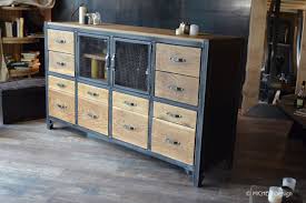 Largeur 55 cm, profondeur 22 cm et hauteur 52 cm. Buffet Haut Industriel Sur Mesure Esprit Campagne Chic 8 Tiroirs Jupiter
