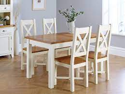 4.3 out of 5 stars with 256 ratings. Country Oak 180cm Cream Painted Extending Dining Table 4 Grasmere Cream Painted Chairs