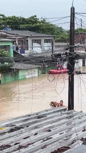 Um registro emocionante em meio ao cenário de destruição causado pelas  chuvas em Pernambuco chamou a atenção nesta sexta-feira (1º/5). Imagens  gravadas no bairro de Peixinhos, em Olinda, mostram o ...