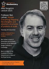 We are delighted that our Alkis Seraphim Memorial Lecturer for 2025 is Prof Ben  Lehner speaking