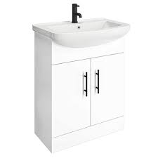 Bathroom vanities with tops and drawers. Venice 665 Gloss White Vanity With Matt Black Handles Unit Depth 300mm Victorian Plumbing Uk