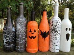 Dekorieren Sie Halloween Deko Ideen Flaschen Thematisch Diy Dekorations Trends Creative Halloween Crafts Halloween Bottles Halloween Wine