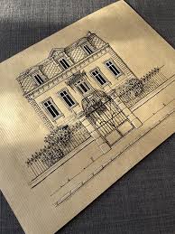 Illustration Originale Dessin D Architecture Maison France Encadre In 2020 Illustration Pierre Art