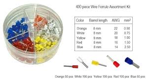 Wire Ferrule Assortment Kit 400pc Kit Wire Cable Wire