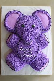 Cute Little Purple Elephant In Buttercream Icing Elephant Baby Shower Cake Baby Shower Cupcakes Lavender Baby Showers