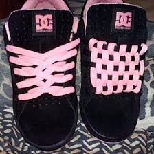 Black And Pink Womens Dc Shoes Ian S Shoelace Site Shoe Lacing Photos Enlarge 104 Shoe Laces Dc Shoes Women Goth Shoes