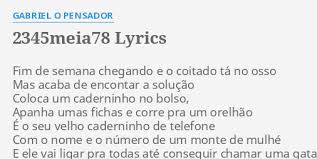 2345meia78 Lyrics By Gabriel O Pensador Fim De Semana Chegando