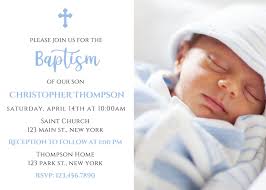 Baptism Photo Invitation-christening Photo Invite-baptism Invitation for a  Boy-instant Download