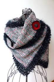 Fabric Crochet Border Scarf Wrap Upcycle Sewing Crochet Wrap Crochet Scarves