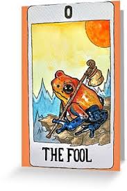 The Fool Frog Tarot Coloured Greeting Card By Alfs World In 2021 Tarot The Fool Cards