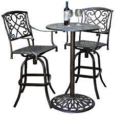 Cast Aluminum Outdoor Bar Stool And Table Set W7094 Lamps Plus Patio Seating Sets Outdoor Bar Stools Patio Furniture Sets