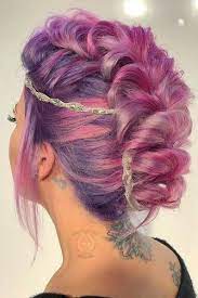 Cute Short Hairstyles For You To Look Gorgeous With The Least Of Efforts Bright Hair Mermaid Hair Color Short Hair Updo