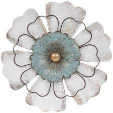 Add pretty petunias to your floral displays for a boost of color and fun! Distressed White Turquoise Flower Metal Wall Decor Hobby Lobby 1810415