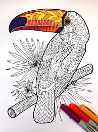 Toucan Pdf Zentangle Coloring Page Etsy In 2021 Coloring Pages Zentangle Patterns Zentangle Artwork